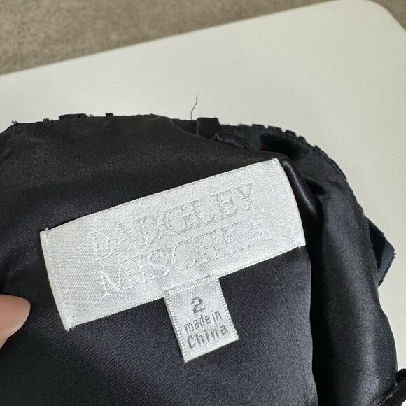 Vintage Badgley Mischka Womens Dress 2 Black Velvet Burnout Whimsigoth Fairy Y2K - Picture 11 of 13